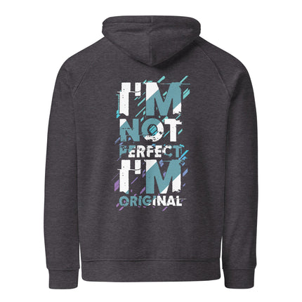 Sweat à capuche écologique Raglan unisexe - I'm no perfect - pimp your tee