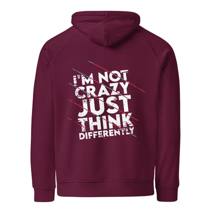 Sweat à capuche écologique Raglan unisexe - I'm not crazy - pimp your tee