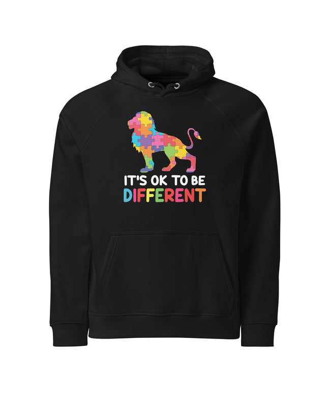 Sweat à capuche écologique Raglan unisexe - it's ok to be different - pimp your tee