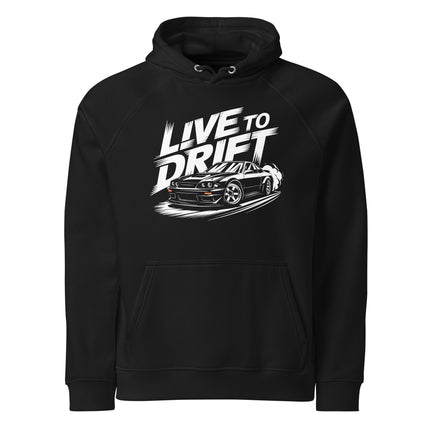 Sweat à capuche écologique Raglan unisexe - Live to drift - pimp your tee