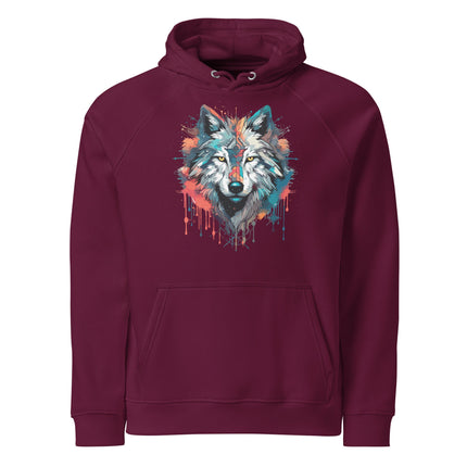 Sweat à capuche écologique Raglan unisexe - loup - pimp your tee