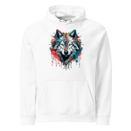 Sweat à capuche écologique Raglan unisexe - loup - pimp your tee