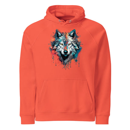 Sweat à capuche écologique Raglan unisexe - loup - pimp your tee