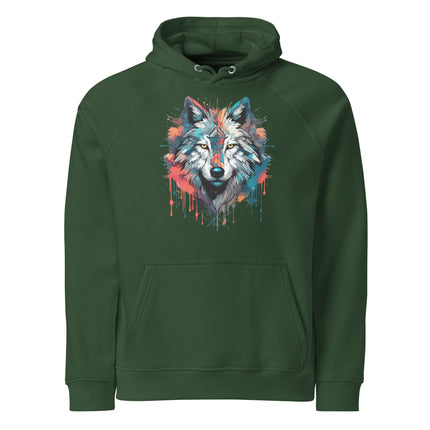 Sweat à capuche écologique Raglan unisexe - loup - pimp your tee