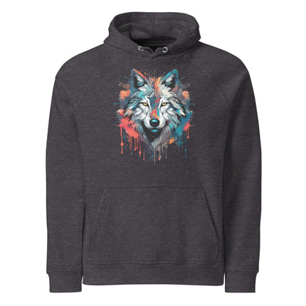 Sweat à capuche écologique Raglan unisexe - loup - pimp your tee