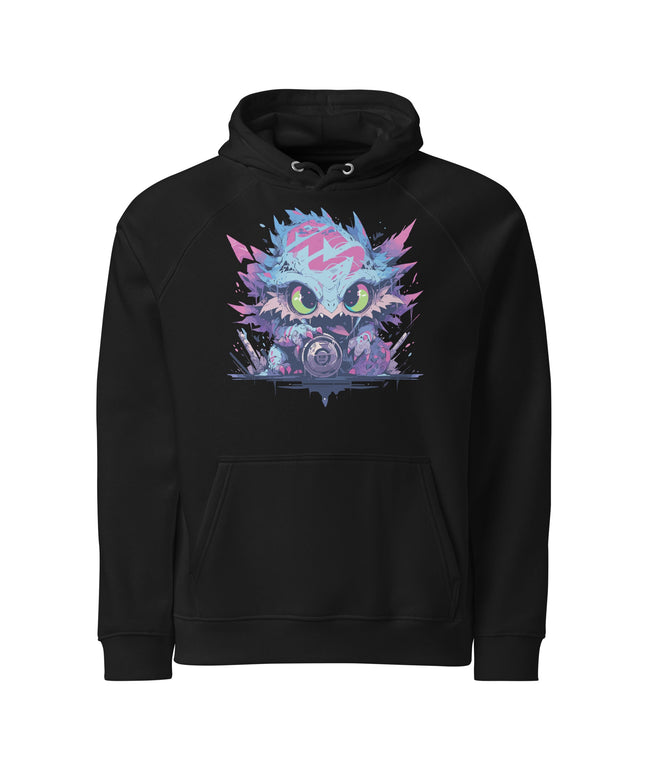 Sweat à capuche écologique Raglan unisexe - Monster - pimp your tee