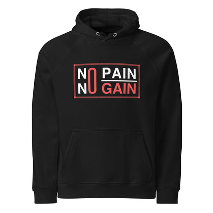 Sweat à capuche écologique Raglan unisexe - No Pain no gain - pimp your tee