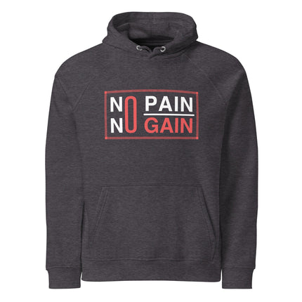 Sweat à capuche écologique Raglan unisexe - No Pain no gain - pimp your tee