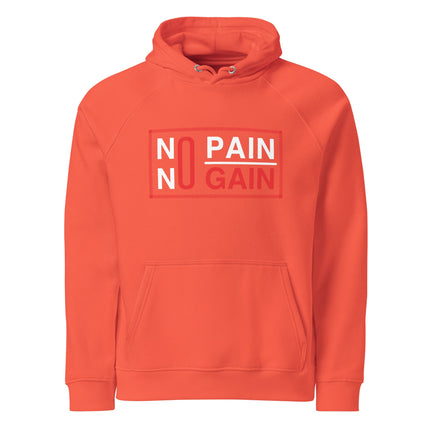 Sweat à capuche écologique Raglan unisexe - No Pain no gain - pimp your tee