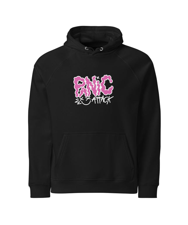Sweat à capuche écologique Raglan unisexe - Panic mode - pimp your tee