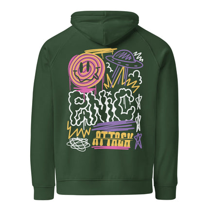 Sweat à capuche écologique Raglan unisexe - Panic mode - pimp your tee