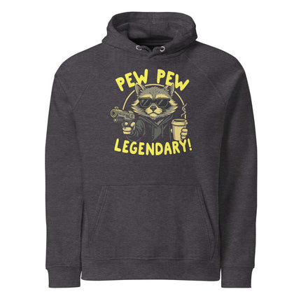 Sweat à capuche écologique Raglan unisexe - Pew Pew legendary - pimp your tee