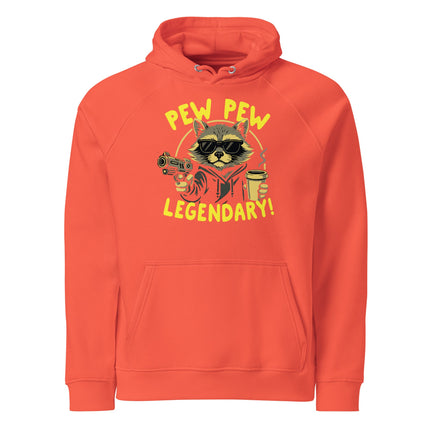Sweat à capuche écologique Raglan unisexe - Pew Pew legendary - pimp your tee