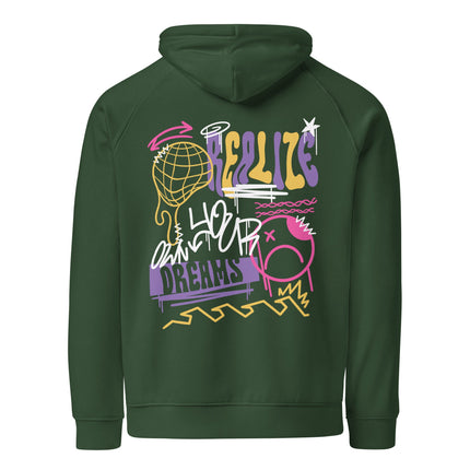 Sweat à capuche écologique Raglan unisexe - Realize your dream - pimp your tee