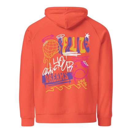 Sweat à capuche écologique Raglan unisexe - Realize your dream - pimp your tee