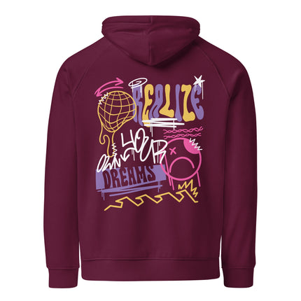 Sweat à capuche écologique Raglan unisexe - Realize your dream - pimp your tee