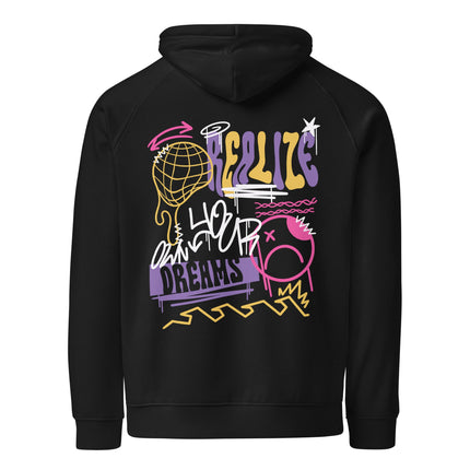 Sweat à capuche écologique Raglan unisexe - Realize your dream - pimp your tee
