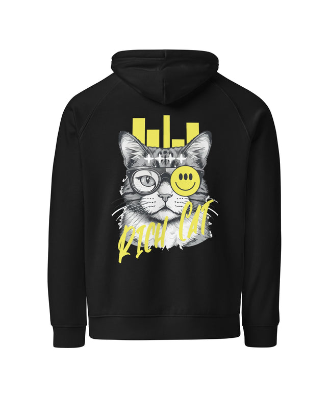 Sweat à capuche écologique Raglan unisexe - Rich Cat - pimp your tee