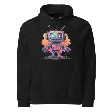 Sweat à capuche écologique Raglan unisexe - Robot - pimp your tee