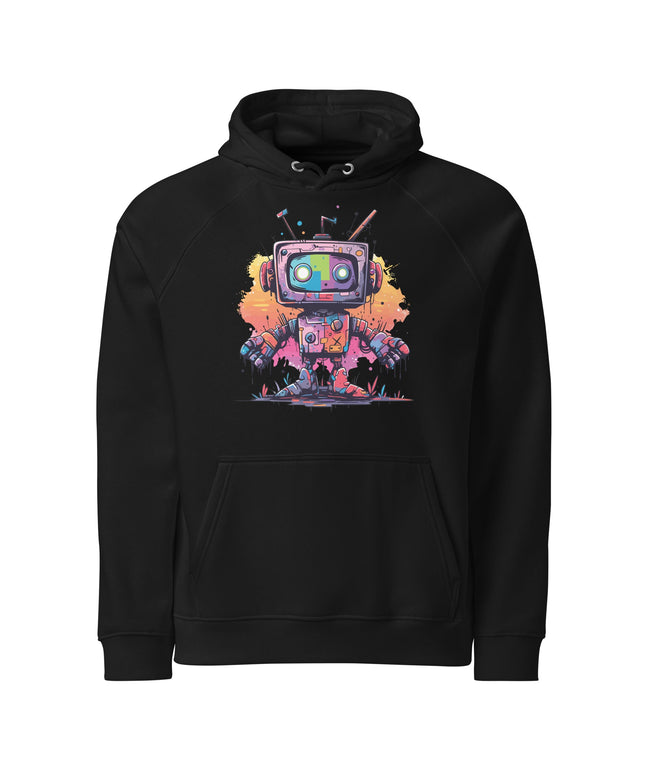 Sweat à capuche écologique Raglan unisexe - Robot - pimp your tee