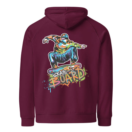Sweat à capuche écologique Raglan unisexe - skate board - pimp your tee