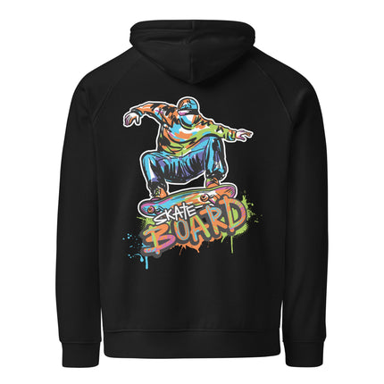 Sweat à capuche écologique Raglan unisexe - skate board - pimp your tee