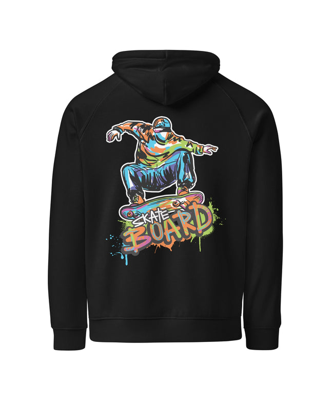 Sweat à capuche écologique Raglan unisexe - skate board - pimp your tee