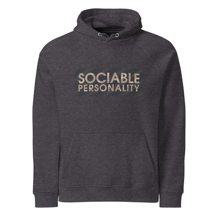 Sweat à capuche écologique Raglan unisexe - Sociable personnality - pimp your tee