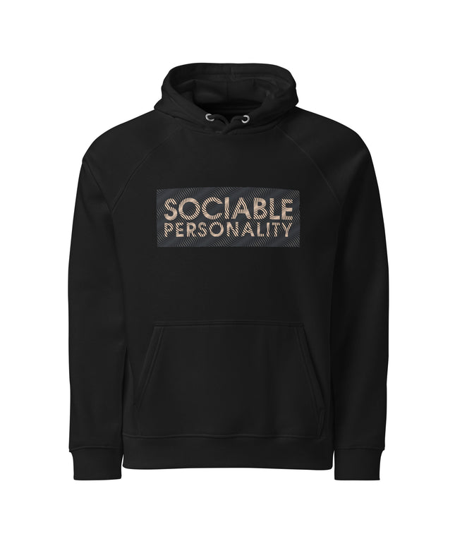 Sweat à capuche écologique Raglan unisexe - Sociable personnality - pimp your tee