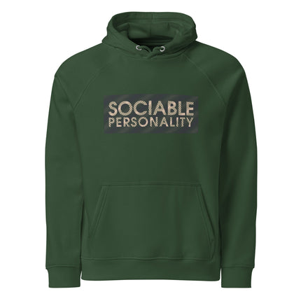 Sweat à capuche écologique Raglan unisexe - Sociable personnality - pimp your tee