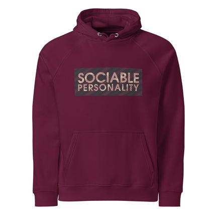 Sweat à capuche écologique Raglan unisexe - Sociable personnality - pimp your tee