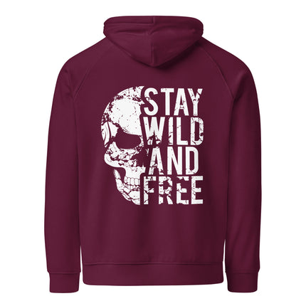 Sweat à capuche écologique Raglan unisexe - Stay wild and free - pimp your tee