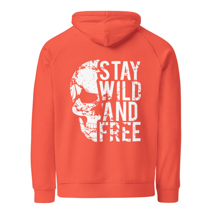Sweat à capuche écologique Raglan unisexe - Stay wild and free - pimp your tee