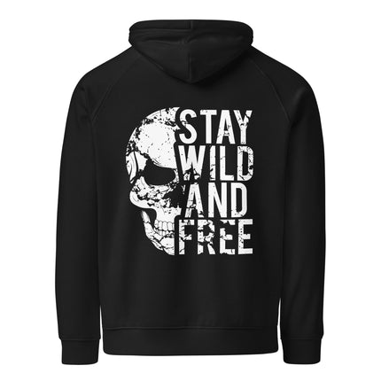 Sweat à capuche écologique Raglan unisexe - Stay wild and free - pimp your tee