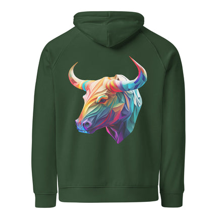 Sweat à capuche écologique Raglan unisexe - Taureau - pimp your tee