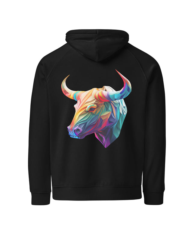 Sweat à capuche écologique Raglan unisexe - Taureau - pimp your tee