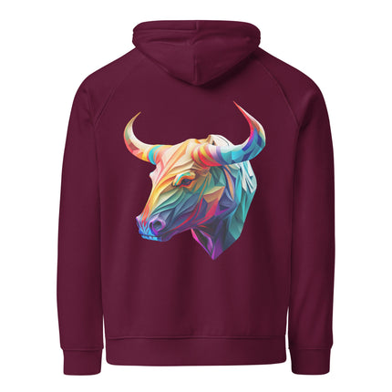 Sweat à capuche écologique Raglan unisexe - Taureau - pimp your tee