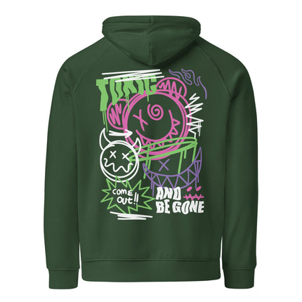 Sweat à capuche écologique Raglan unisexe - Toxic - pimp your tee