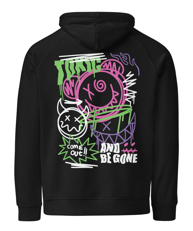 Sweat à capuche écologique Raglan unisexe - Toxic - pimp your tee