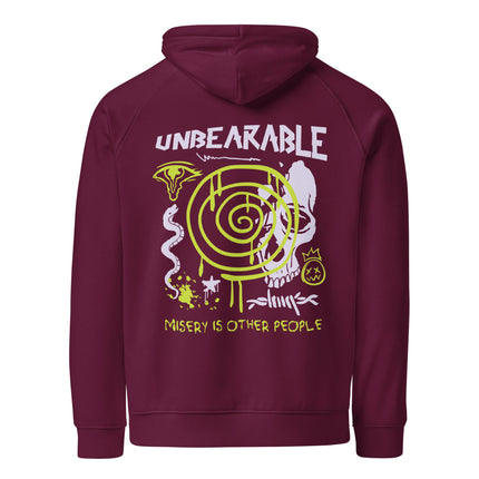 Sweat à capuche écologique Raglan unisexe - Unbearable - pimp your tee