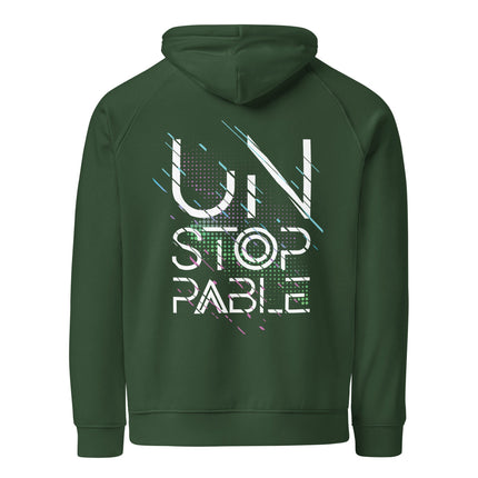 Sweat à capuche écologique Raglan unisexe - Unstoppable - pimp your tee