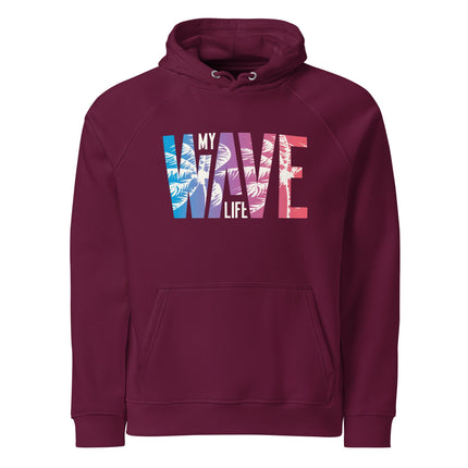 Sweat à capuche écologique Raglan unisexe - Wave - pimp your tee