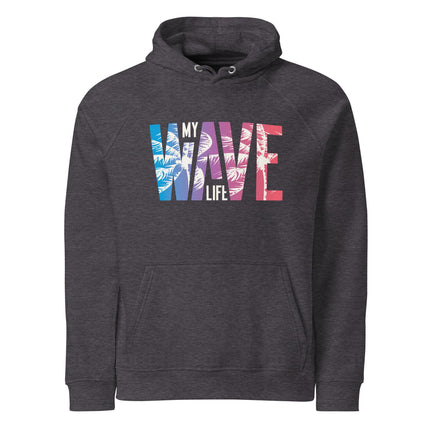 Sweat à capuche écologique Raglan unisexe - Wave - pimp your tee