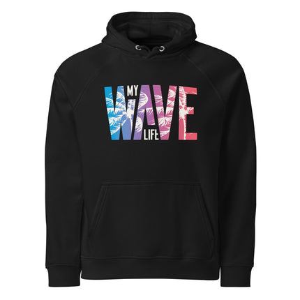 Sweat à capuche écologique Raglan unisexe - Wave - pimp your tee