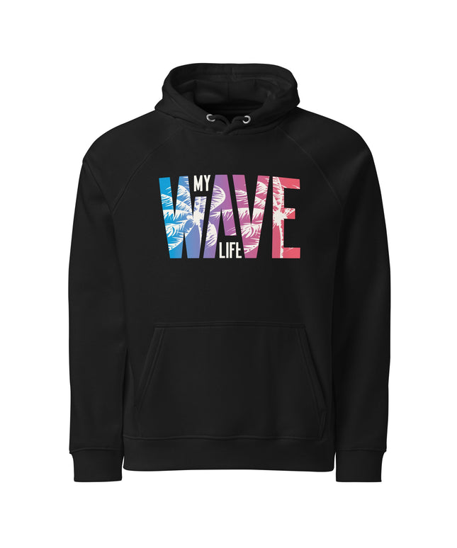 Sweat à capuche écologique Raglan unisexe - Wave - pimp your tee