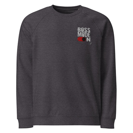 Sweatshirt écologique raglan unisexe Broderie - Boss mode on - pimp your tee