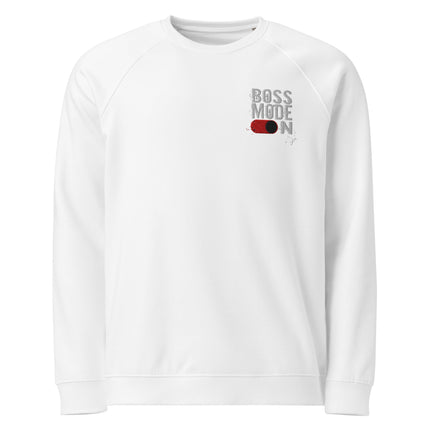 Sweatshirt écologique raglan unisexe Broderie - Boss mode on - pimp your tee