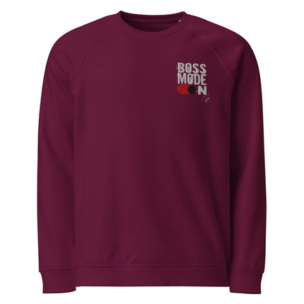 Sweatshirt écologique raglan unisexe Broderie - Boss mode on - pimp your tee