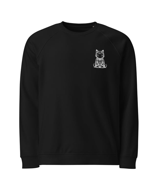 Sweatshirt écologique raglan unisexe Broderie - Cat futurism - pimp your tee
