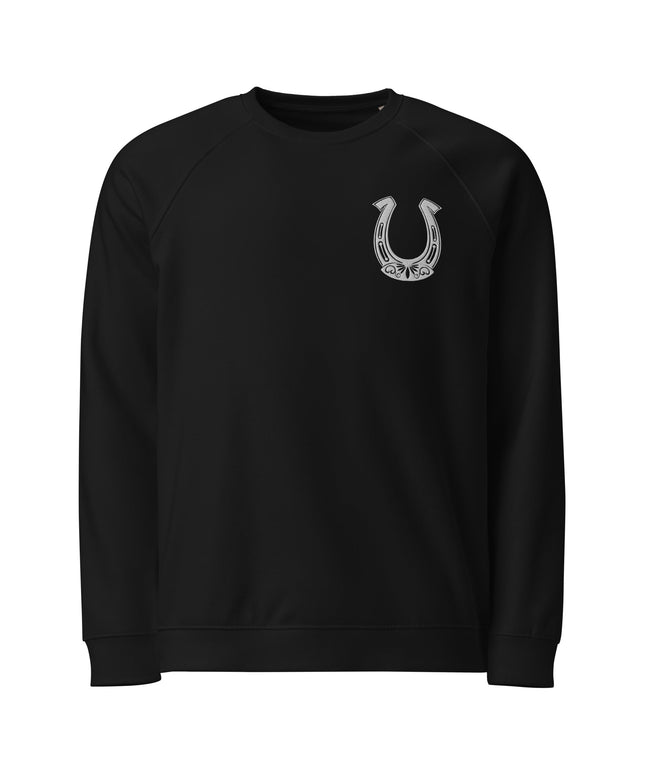 Sweatshirt écologique raglan unisexe Broderie - Fer à cheval - pimp your tee